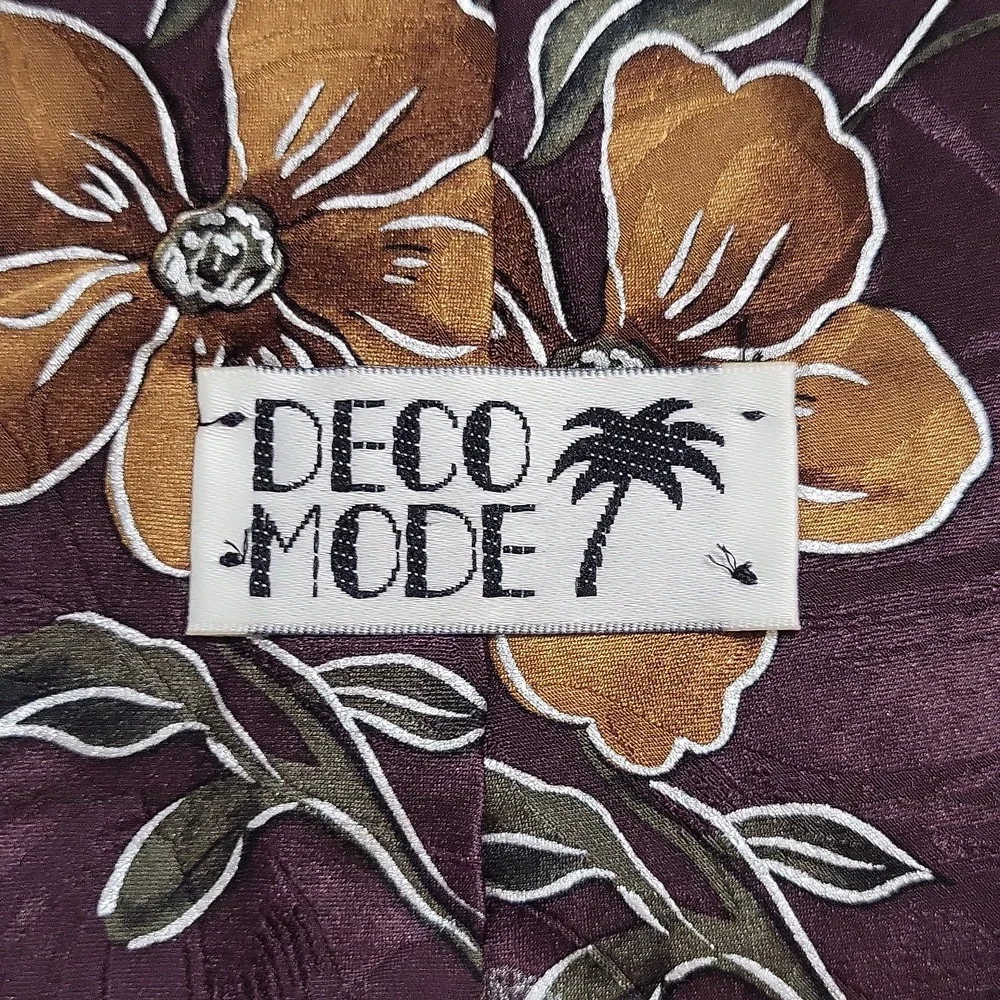Vintage Deco Mode Silk Floral Neck Tie